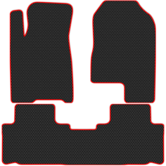 Коврики автомобильные в салон ЭВА Allmone для Haval M6 2 (suv) 2021 - Н. В. задний цельный, черные c красным кантом, 3шт. / Хавал М6 2