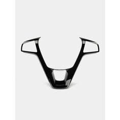 Накладка вставка руля Лада Веста, Хрей, Ларгус с кнопками Черный лак ШиК Авто