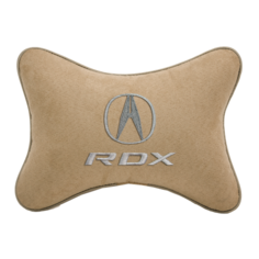 Автомобильная подушка на подголовник алькантара Beige с логотипом автомобиля ACURA RDX Vital Technologies