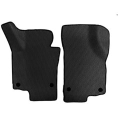 ЕВА коврики для Skoda Octavia A5 (2004-2013) 2 пок. / Шкода Октавия А5, 3Д лапка - без разреза / Черные соты / Черный кант / Комплект 2 шт. Evaformat