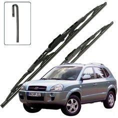 Дворники Hyundai Tucson (1) JM Хендай Туссан 2004 2005 2006 2007 2008 2009 Щетки стеклоочистителя каркасные для автомобиля 600-400 2шт. Lyn Xauto