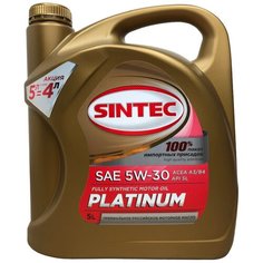 Автомобильное масло 5w30, масло моторное 5w30 5л, SINTEC PLATINUM 5W30 API SL, ACEA A3/B4 5л