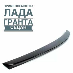 Лип спойлер для Лада Гранта седан черный лак Parts Line