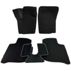 EVA коврики для Volkswagen Polo 6 (2020-2022) лифтбек / Фольксваген Поло лифтбек / Черные соты / Темно-серый кант / Комплект 5 шт. Evaformat