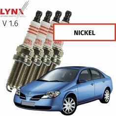 Свечи зажигания Nissan Primera (3) / Ниссан Примера 2002 2003 2004 2005 2006 2007 2008 V1.6 QG16DE / никель, 4шт LYNXauto