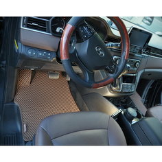 Коврики EVA для Hyundai Grand Starex URBAN (2017-н. в.) / Коврики в салон и багажник для Хендай Гранд Старекс Урбан, коричневые/коричневый кант Carstar