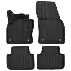 Коврики 3D в салон для AUDI Q8 I 2018 - 4шт. (полиуретан, черный, черный) Kvest