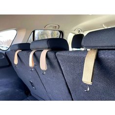 Универсальный мягкий крючок вешалка в авто на подголовник бежевый 4 шт Нет бренда