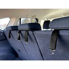 Универсальный мягкий крючок вешалка в авто на подголовник черный 4 шт Нет бренда