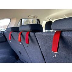 Универсальный мягкий крючок вешалка в авто на подголовник красный 4 шт Нет бренда