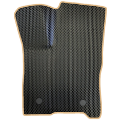 EVA коврик для Lada Vesta (2015-2022) водительский / Лада Веста / Черные соты, бежевый кант Evaformat