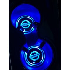 Подсветка подстаканников с логотипом Nissan светодиодная Ниссан 2шт Shadowlight