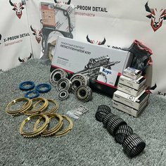 Ремонтный комплект 5-тиступенчатой КПП (с синхронами 6шт.) ГАЗель-3302 KOYO (2-х составной) роликовые (усиленные) /подшипник, сальник, прокладки, ролик арт. 3302-1701805 (VRO1307519; NUP307ENV; 30305JR; 30305JR; 6203-2RSH) Без бренда
