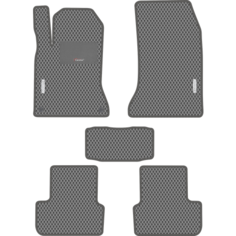 Автомобильные коврики EVA для Mercedes-Benz CLA-klasse I С117_X117 (2013-2019), каучук. подпятник и 2 эмблемы, серые с серым кантом, ячейка - ромб Carstar