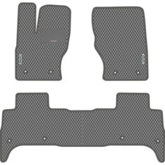 Автомобильные коврики EVA для Land Rover Range Rover Sport II (2013-н/в), с каучуковым подпятником и 2 эмблемами, серые с серым кантом, ячейка - ромб Carstar