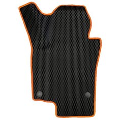 EVA коврик для Skoda Octavia A5 (2004-2013) 2 пок. / Шкода Октавия А5 / 3Д лапка - без разреза / Черные соты, оранжевый кант Evaformat