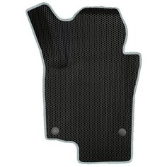 EVA коврик для Skoda Octavia A5 (2004-2013) 2 пок. / Шкода Октавия А5 / 3Д лапка - без разреза / Черные соты, серебристый кант Evaformat