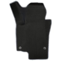 EVA коврик для Skoda Octavia A5 (2004-2013) 2 пок. / Шкода Октавия А5 / 3Д лапка - без разреза / Черные соты, темно-серый кант Evaformat