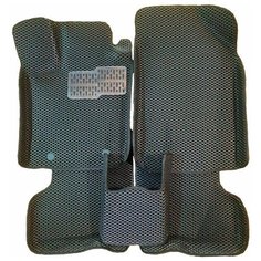 Автомобильные коврики ЕВА / EVA для Lada Largus 2012 - н. д. / Лада Ларгус / 3D 3д / с бортами / черный-черный + металлический подпятник Gallex