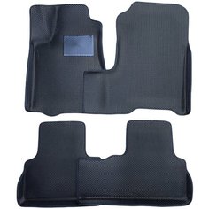 Автомобильные коврики ЕВА / EVA для Honda CR-V III 2006-2012 / Хонда СРВ 3 / 3D 3д / с бортами / черный-черный + резиновый подпятник Gallex