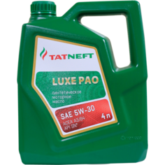 Минеральное моторное масло Татнефть LUXE PAO 5W-30, 4 л, 1 шт.