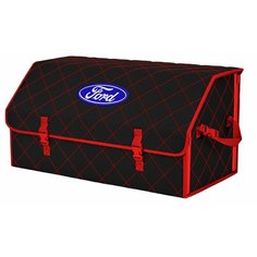 Органайзер-саквояж "Союз" в багажник Ford (Форд), размер XL Plus. Цвет: черный с красной прострочкой Ромб. A&P Групп