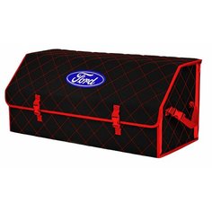 Органайзер-саквояж "Союз" в багажник Ford (Форд), размер XXL. Цвет: черный с красной прострочкой Ромб. A&P Групп