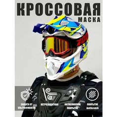 Очки для мотокросса и эндуро Desment черно-красная золотая линза