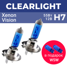 Галогенные лампочки Clearlight XenonVision H7 + W5W BlueVision