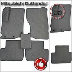 ЭВА(ЕВА) Eva коврики для Митсубиси Аутлендер 3, Аутлендер 2XL/Mitsubishi Outlander III 2012-2022г, Outlander II XL (2005-2012г. в.) PRO Kovrik