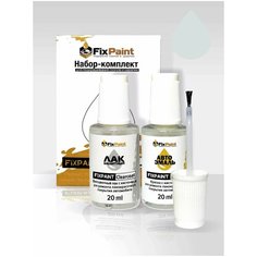 Подкраска RENAULT, код QNJ, BLANC CRISTAL, набор FixPaint Double, краска и лак для подкраски сколов и царапин