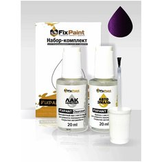 Подкраска RENAULT, код LNJ, VIOLET BLUEBERRY, набор FixPaint Double, краска и лак для подкраски сколов и царапин