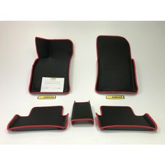 Коврики EVA для Renault Fluence 2009, седан, 1 поколение (09.2009 - 04.2017) - Комплект в салон - 3D С бортиками - Черный - Красный кант Нет бренда
