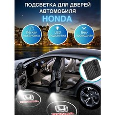 Подсветка дверей, проекция логотипа для Honda (2шт) HD Wireless Welcome Lamp