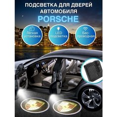 Подсветка дверей, проекция логотипа для Porsche (2шт) HD Wireless Welcome Lamp