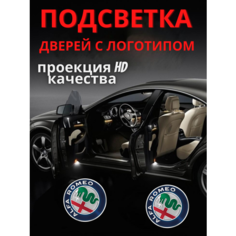 Подсветка дверей, проекция логотипа для Alfa Romeo (2шт.) Авто тема