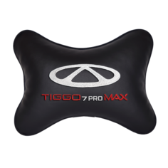 Автомобильная подушка на подголовник экокожа Black CHERY Tiggo 7 pro max Vital Technologies