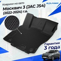 Коврики Москвич 3 (JAC JS4) (2022-2024) в салон с бортиками, эва, eva Delform
