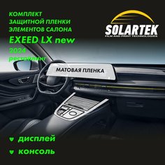 EXEED LX 2024 Рестайлинг Комплект матовых пленок на дисплей и консоль Solartek