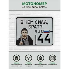 Сувенирный номер на мопед мото велосипед металлический рельефный светоотражающий с вашим регионом и изображением 190*145 мм Ретрознак