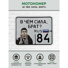 Сувенирный номер на мопед мото велосипед металлический рельефный светоотражающий с вашим регионом и изображением 190*145 мм Ретрознак