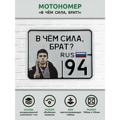 Сувенирный номер на мопед мото велосипед металлический рельефный светоотражающий с вашим регионом и изображением 190*145 мм Ретрознак