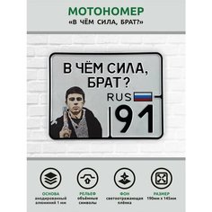 Сувенирный номер на мопед мото велосипед металлический рельефный светоотражающий с вашим регионом и изображением 190*145 мм Ретрознак