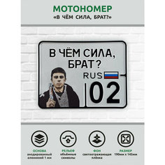 Сувенирный номер на мопед мото велосипед металлический рельефный светоотражающий с вашим регионом и изображением 190*145 мм Ретрознак
