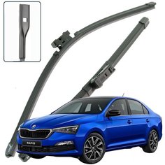 Дворники Skoda Rapid (2) NH3 / Шкода Рапид 2019 / 2020 / 2021 / 2022 Щетки стеклоочистителя бескаркасные автомобильные LYNXauto 600мм-400мм к-т 2шт.