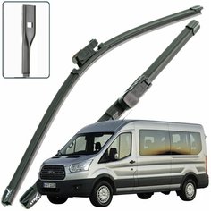 Дворники Ford Transit (7) Форд Транзит автобус 2014 2015 2016 2017 2018 2019 2020 2021 2022 Щетки стеклоочистителя бескаркасные к-т 2шт, 750мм-500мм Lyn Xauto