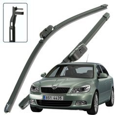Дворники Skoda Octavia (2) A5 Шкода Октавия А5 лифтбек рест. 2008 2009 2010 2011 2012 2013 Щетки стеклоочистителя бескаркасные 600-480 2шт. Lyn Xauto