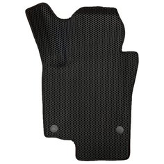 EVA коврик водительский для Skoda Octavia A5 (2004-2013) 2 пок. / Шкода Октавия А5 / 3Д лапка - без разреза / Черные соты, черный кант Rcn Garage