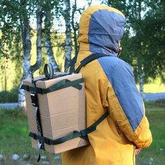 Ремень багажный ПИК-99 с мягкими лямками и ручкой, переноска-рюкзак для коробок, ящиков, посылок, "Комфорт"