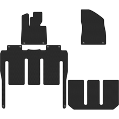 Коврики в салон ЭВА Allmone для Zeekr 009 1 (минивэн) 2022 - Н. В, черные, 4шт. / Зикр